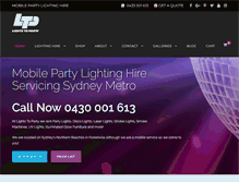 Tablet Screenshot of lightstoparty.com.au
